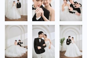 Bộ ảnh cưới phong cách Hàn Quốc sang trọng và lãng mạn của cặp đôi được chụp tại studio.
