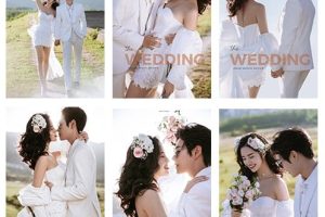 Bộ ảnh cưới pre-wedding lãng mạn với tông màu trắng tinh khôi và phong cách Hàn Quốc nhẹ nhàng giữa không gian ngoại cảnh thơ mộng.