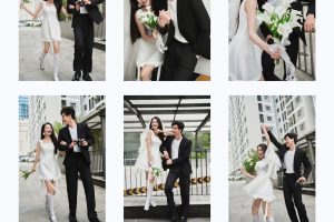 Bộ ảnh pre-wedding lãng mạn của cặp đôi theo phong cách Hàn Quốc hiện đại.