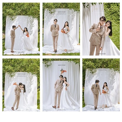 Khoảnh khắc tình tứ của Akira Phan và bà xã Trúc Phương trong bộ ảnh cưới bên bờ biển Nha Trang.