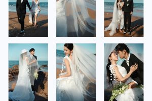 Bộ sưu tập ảnh cưới lãng mạn của cặp đôi tại bãi biển.